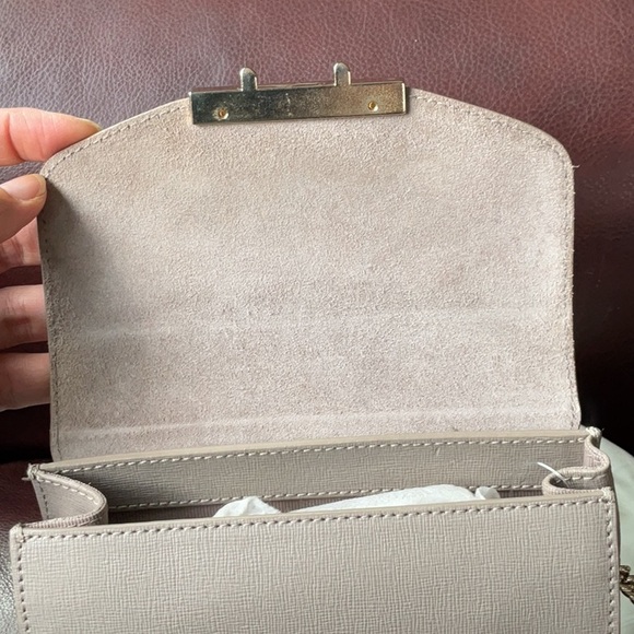 Furla Light Grey Crossbody Bag with Gold Chain and Dust bag - Picture 5 of 8